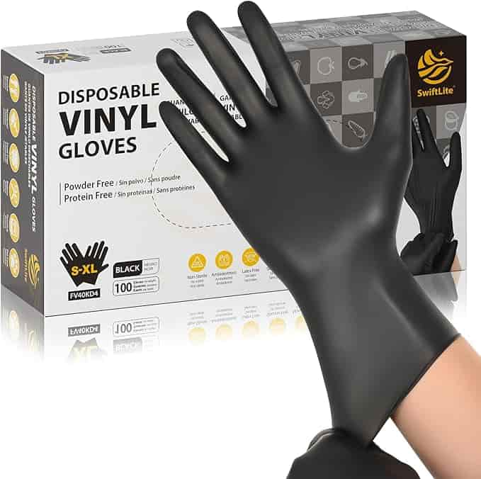 SWIFTLITE Disposable Nitrile Gloves Black 3-mil food safe – best value disposable nitrile gloves