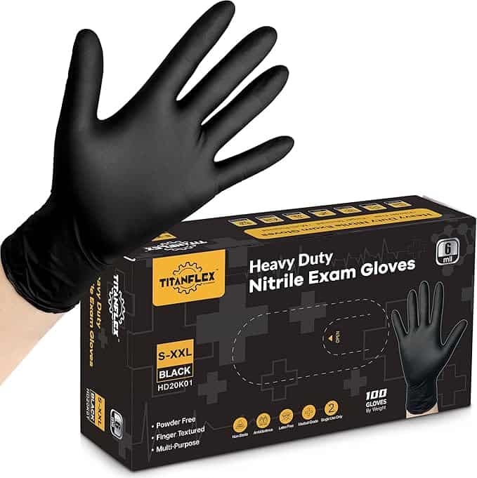 TITANflex 6-Mil Heavy Duty Nitrile Gloves for Mechanic – best disposable nitrile gloves for auto work